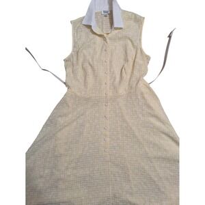 Unique Vintage 1940s 50s Summer Daisy Gingham belted Day Swing Dress, 16 XL